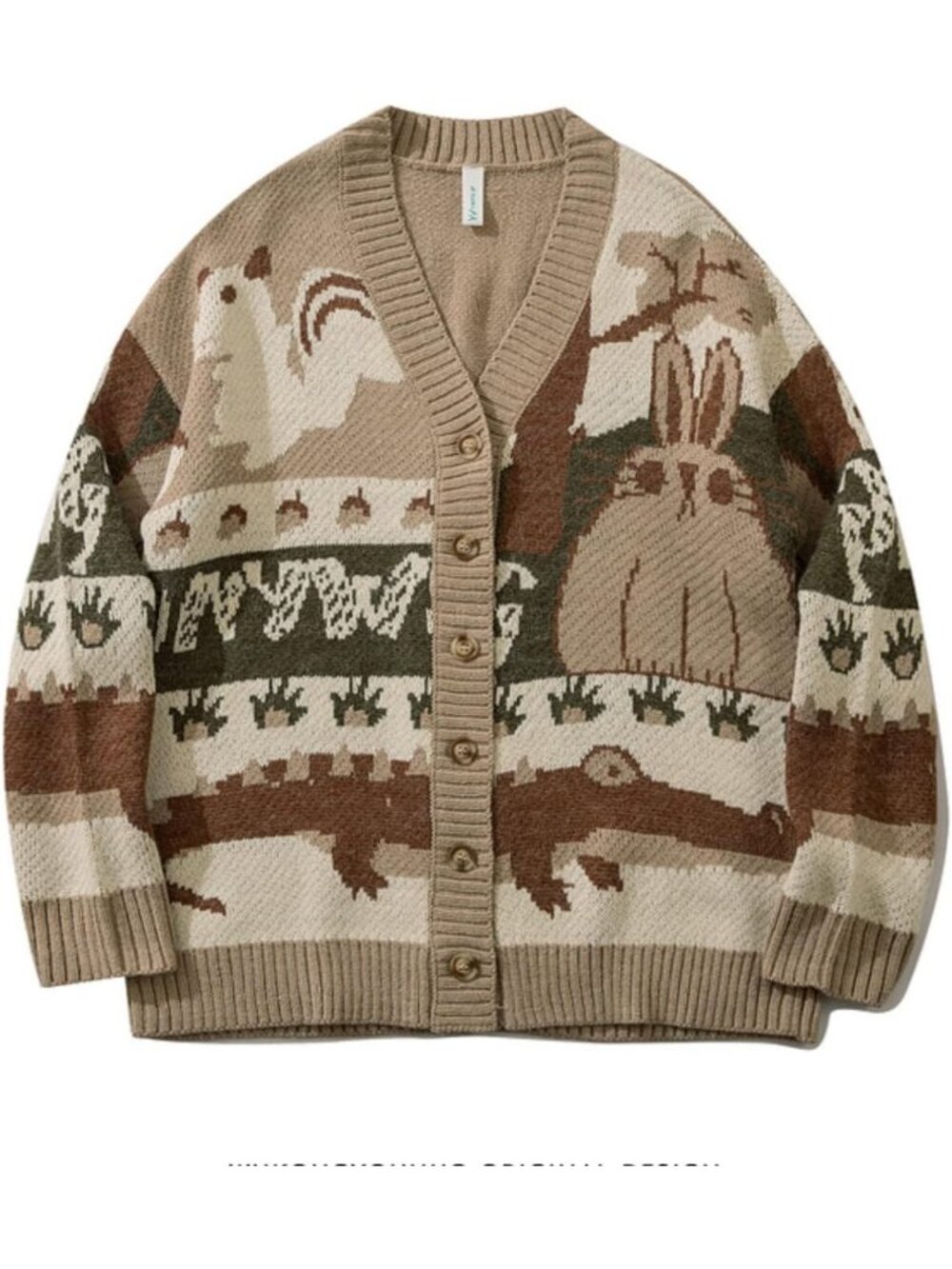 Vintage Chunky Knit Cardigan | Dark Academia Aesthetic Sweater for Teens